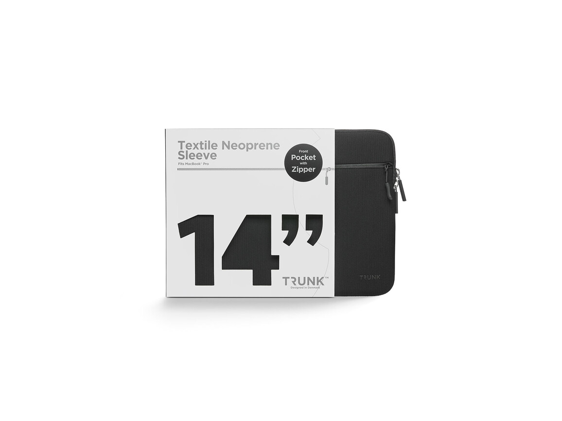 Trunk Textile Neopren Sleeve gerippt für MackBook Air/MacBook Pro 14" mit Tasche, schwarz