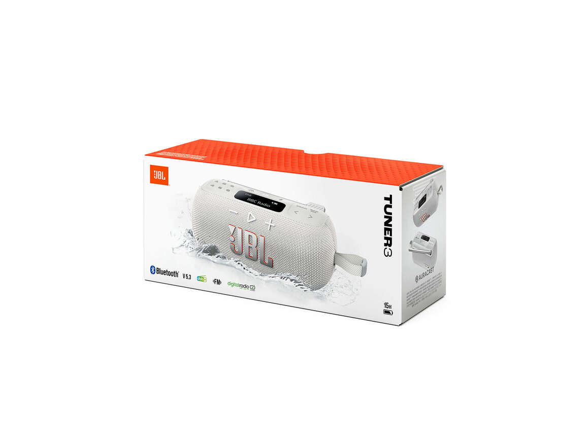 JBL Tuner 3, Bluetooth-Lautsprecher mit Radio, weiss JBL Tuner 3, Bluetooth-Lautsprecher mit Radio, weiss