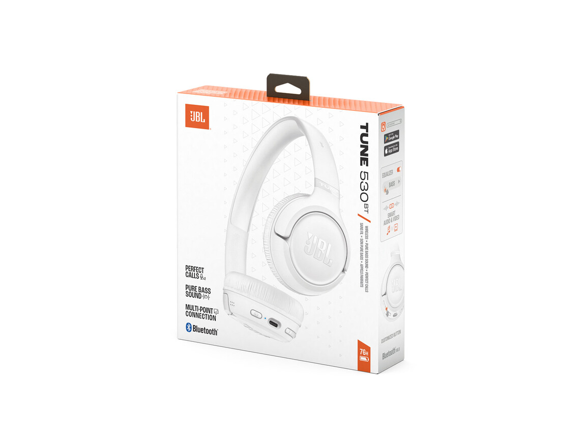 JBL TUNE530BT, On-Ear Bluetooth Kopfhörer, weiss