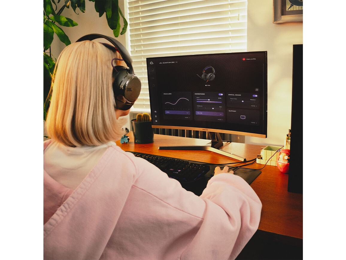 JBL Quantum 250, Kabelgebundenes Over-Ear-Gaming-Headset, schwarz