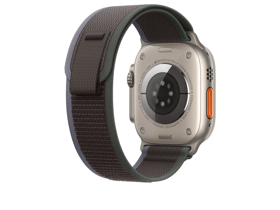 Apple Watch 49mm Trail Loop, blau/schwarz, S/M