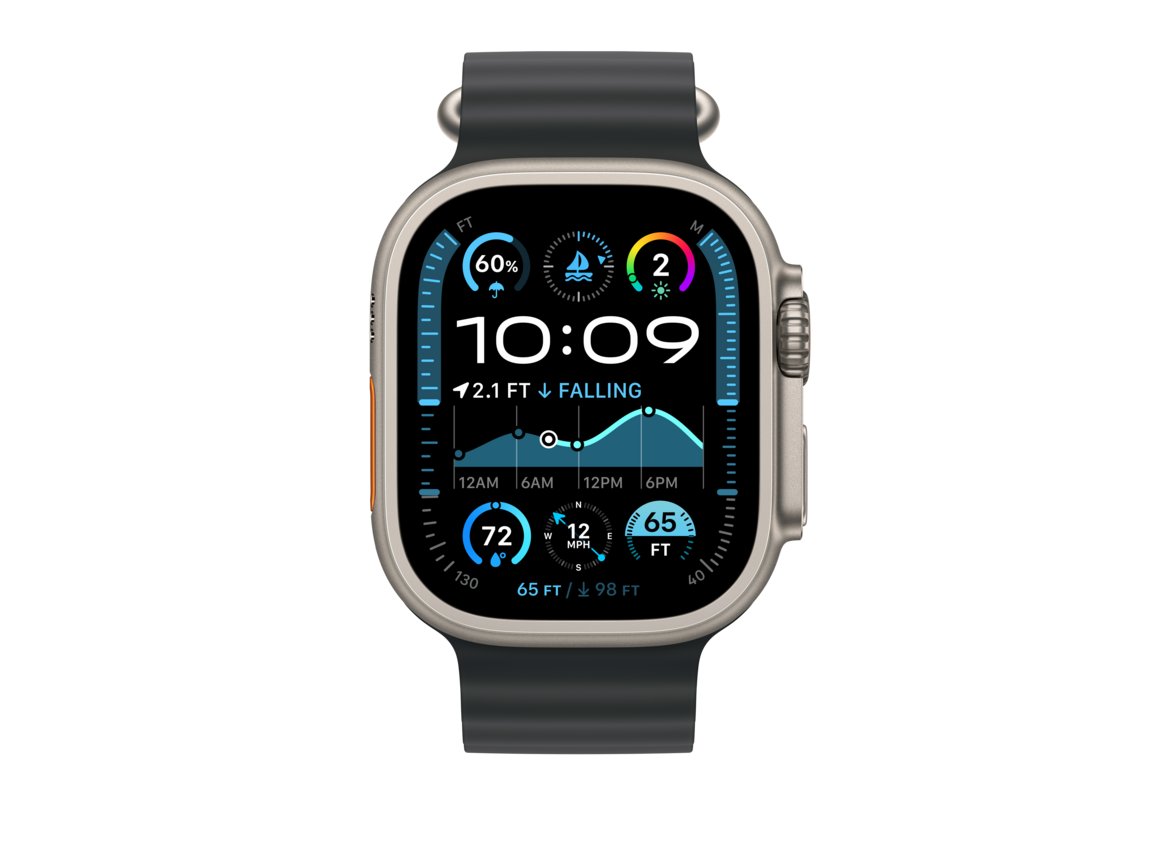 Apple Watch 49mm Verlängerung Ocean-Armband, schwarz - Gehäusefarbe natur