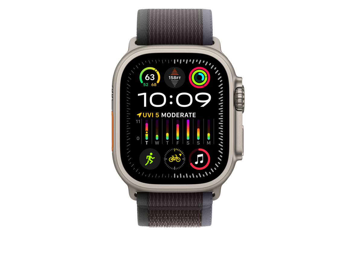 Apple Watch 49mm Trail Loop, blau/schwarz, M/L