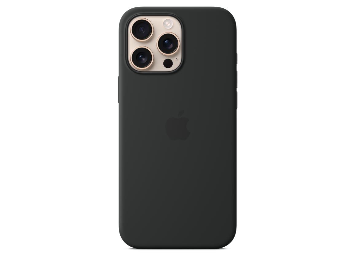 Apple iPhone 16 Pro Max Silikon Case mit MagSafe, schwarz
