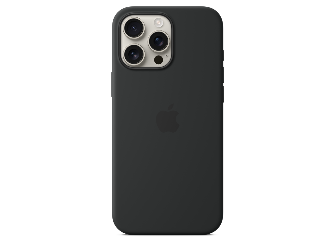 Apple iPhone 16 Pro Max Silikon Case mit MagSafe, schwarz