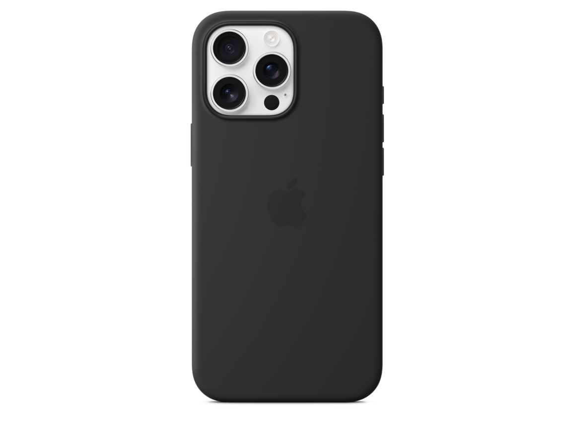 Apple iPhone 16 Pro Max Silikon Case mit MagSafe, schwarz