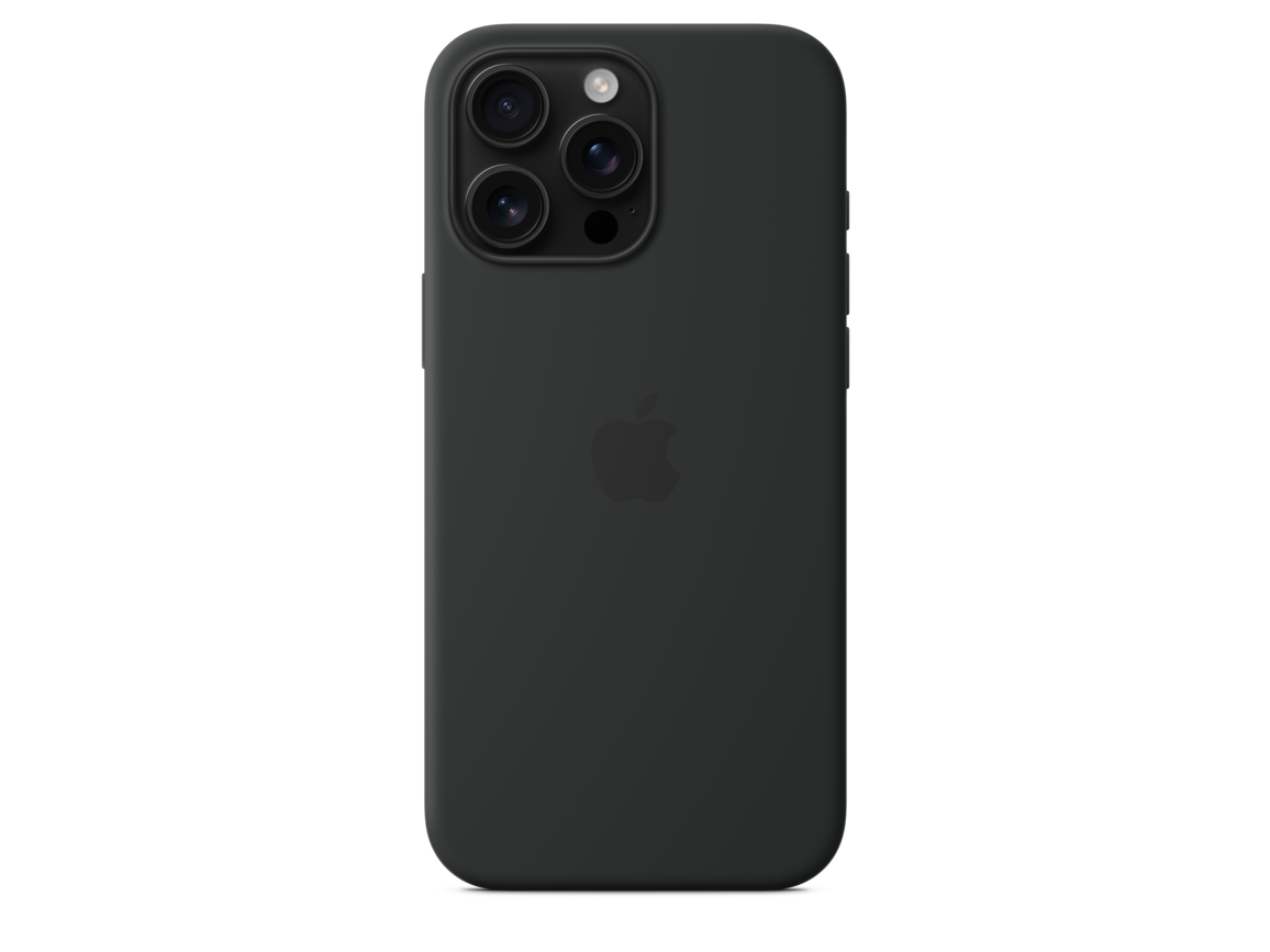Apple iPhone 16 Pro Max Silikon Case mit MagSafe, schwarz