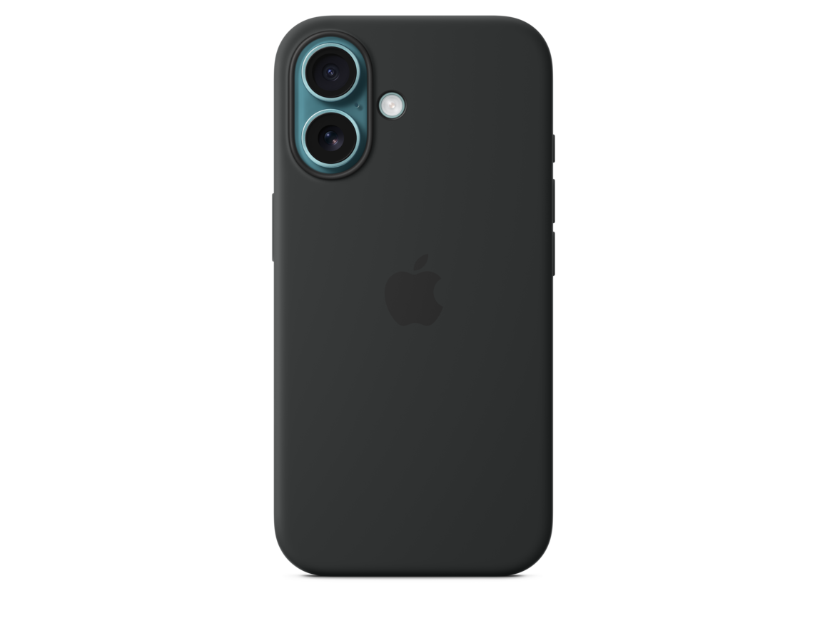 Apple iPhone 16 Silikon Case mit MagSafe, schwarz