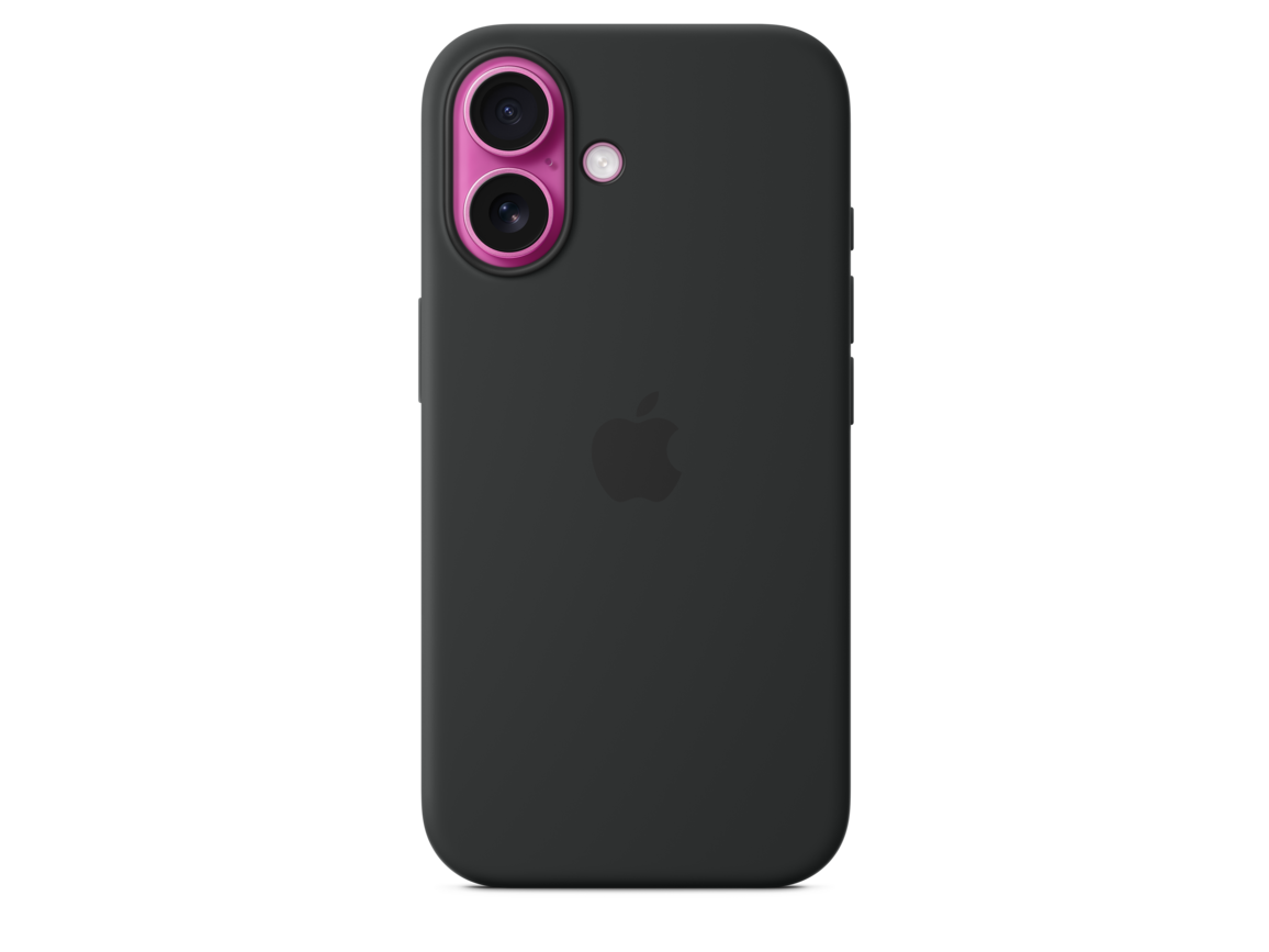 Apple iPhone 16 Silikon Case mit MagSafe, schwarz