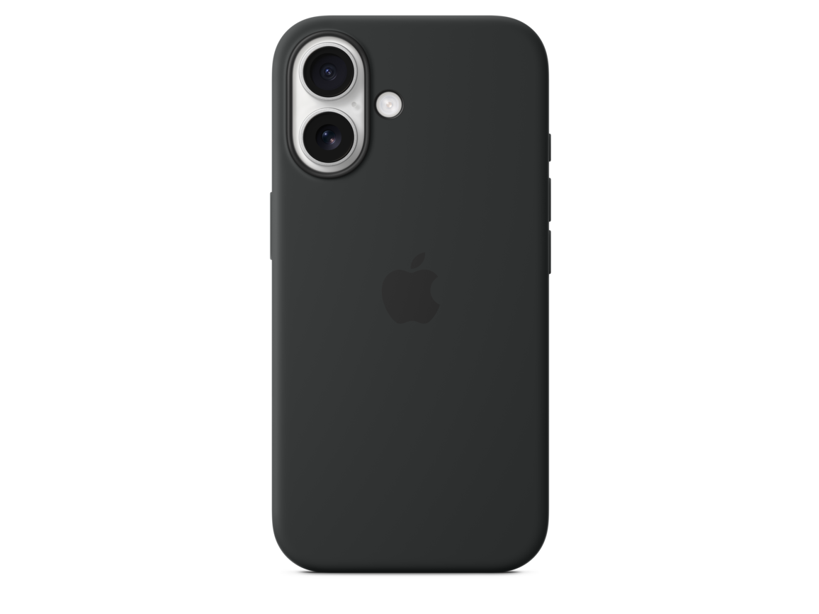 Apple iPhone 16 Silikon Case mit MagSafe, schwarz