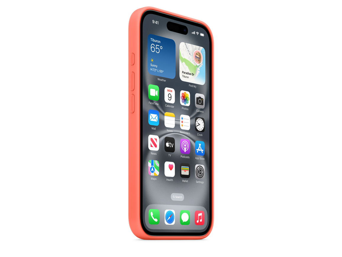 Apple iPhone 16 Silikon Case mit MagSafe, mandarine