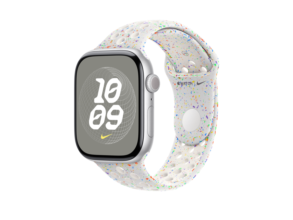 Apple Watch 46mm Nike Sportarmband, pure platinum - M/L