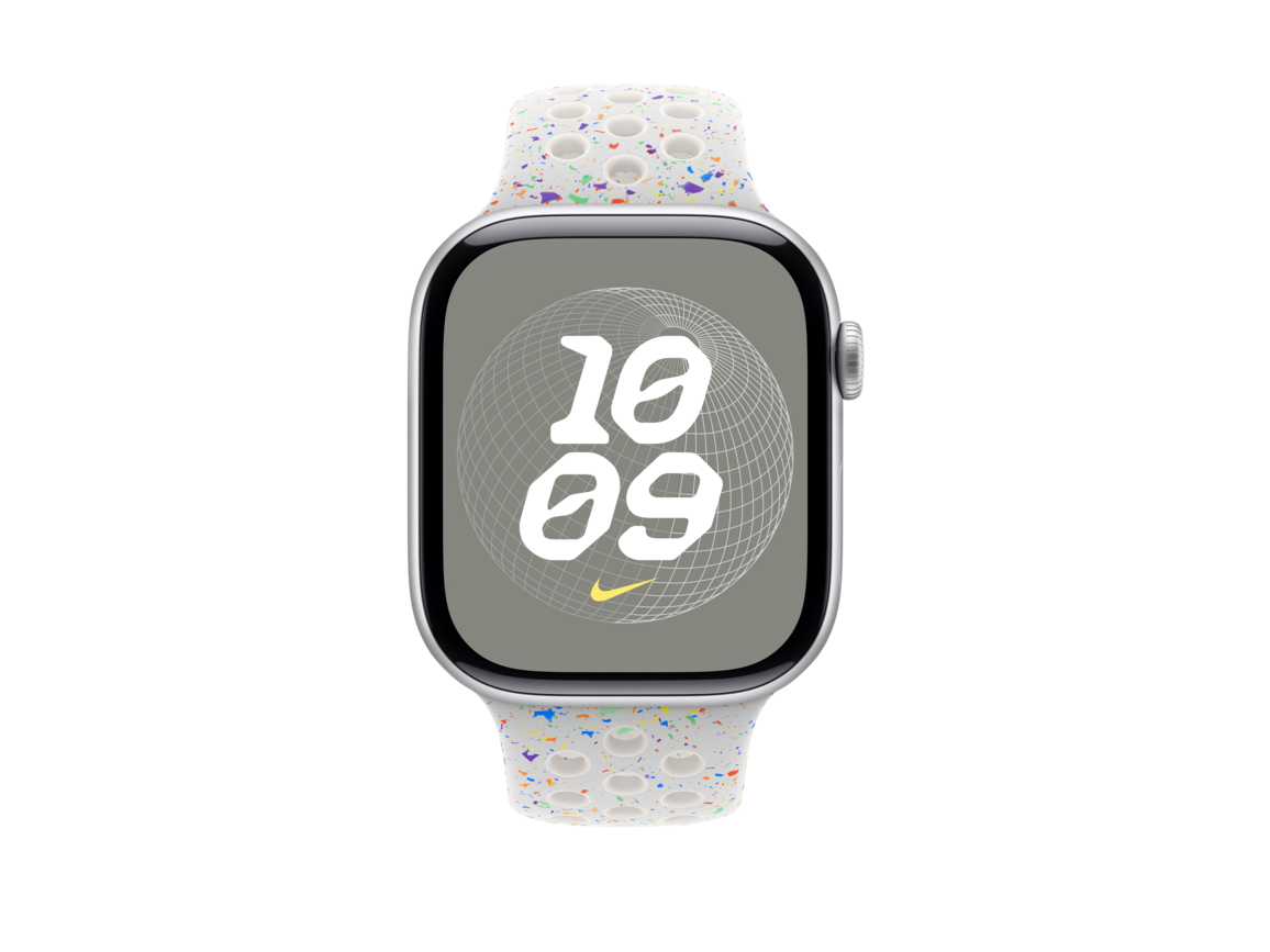 Apple Watch 46mm Nike Sportarmband, pure platinum - M/L