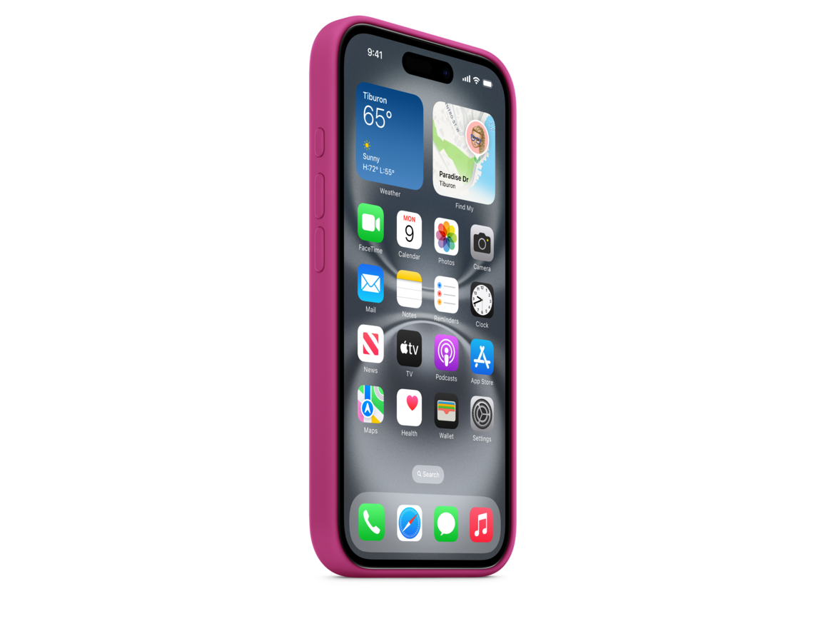 Apple iPhone 16 Silikon Case mit MagSafe, fuchsia