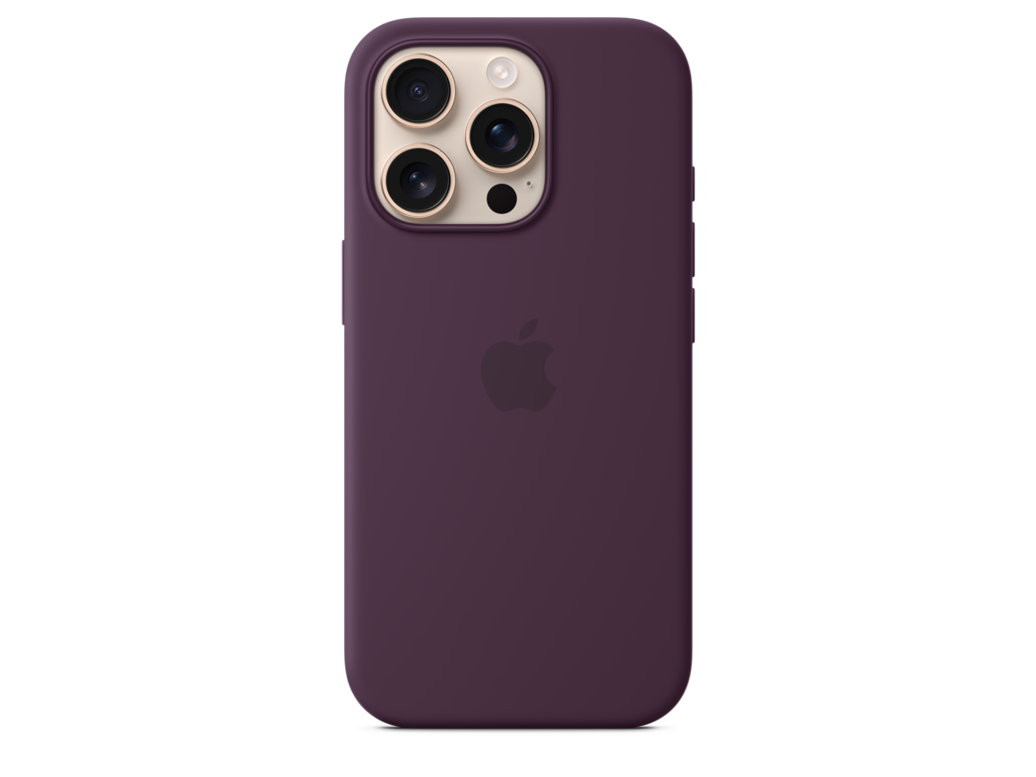 Apple iPhone 16 Pro Silikon Case mit MagSafe, pflaume
