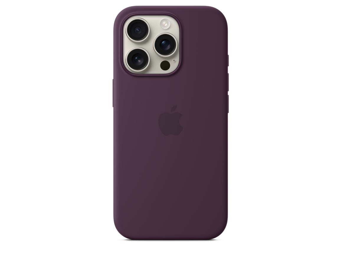 Apple iPhone 16 Pro Silikon Case mit MagSafe, pflaume