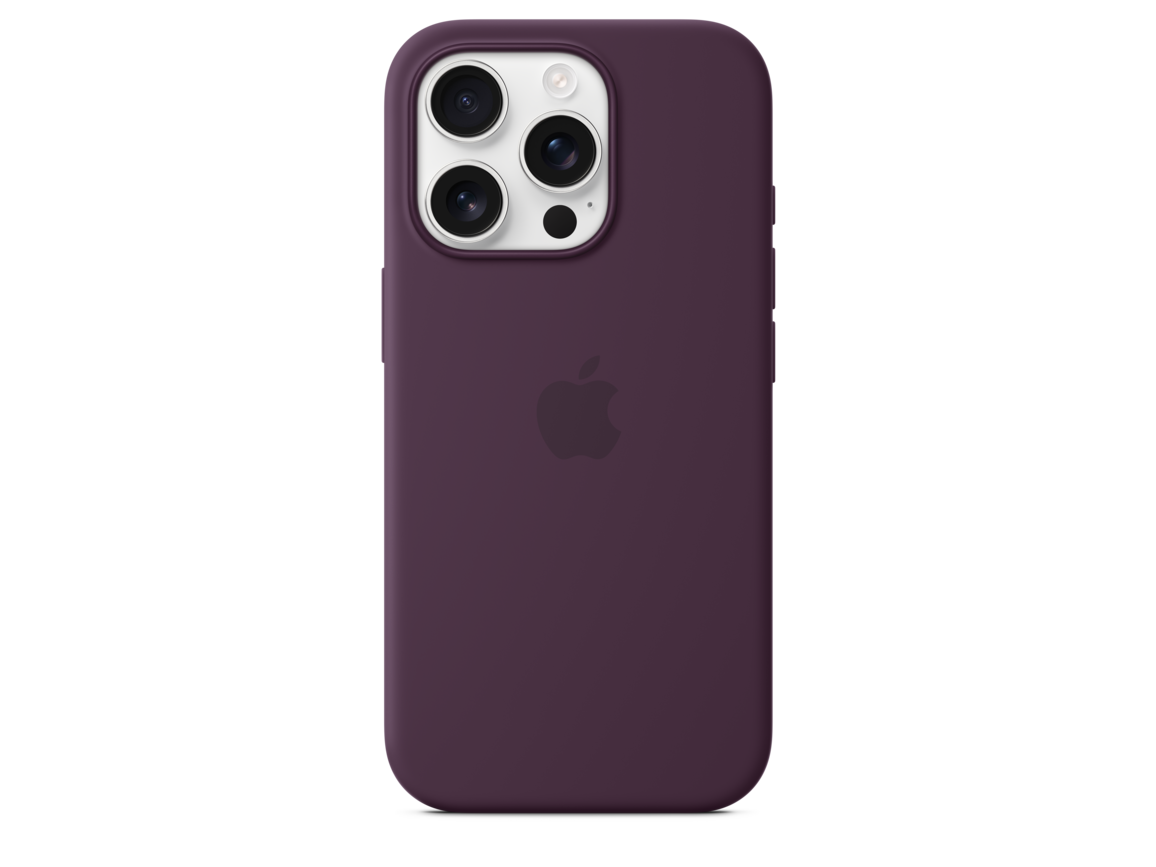 Apple iPhone 16 Pro Silikon Case mit MagSafe, pflaume