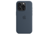 Apple iPhone 15 Pro Silikon Case mit MagSafe, sturmblau