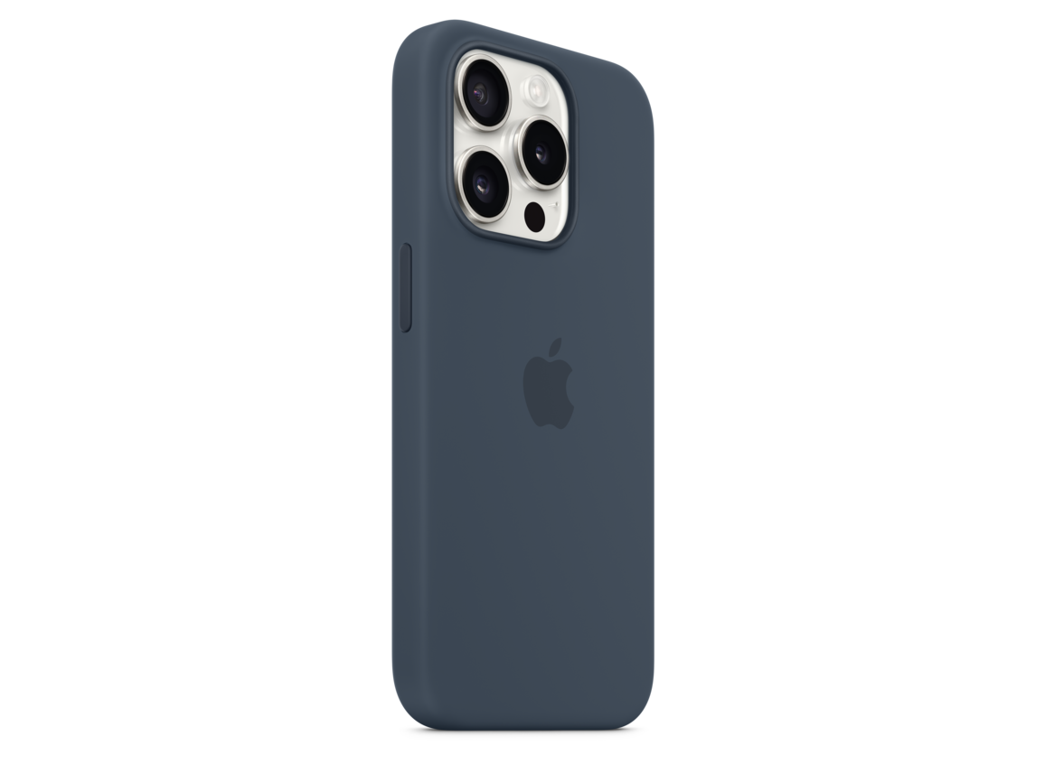 Apple iPhone 15 Pro Silikon Case mit MagSafe, sturmblau