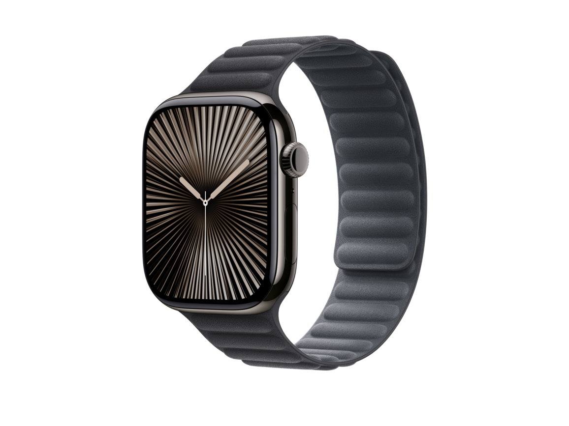 Apple Watch 46mm Armband mit Magnetverschluss, schwarz - S/M>