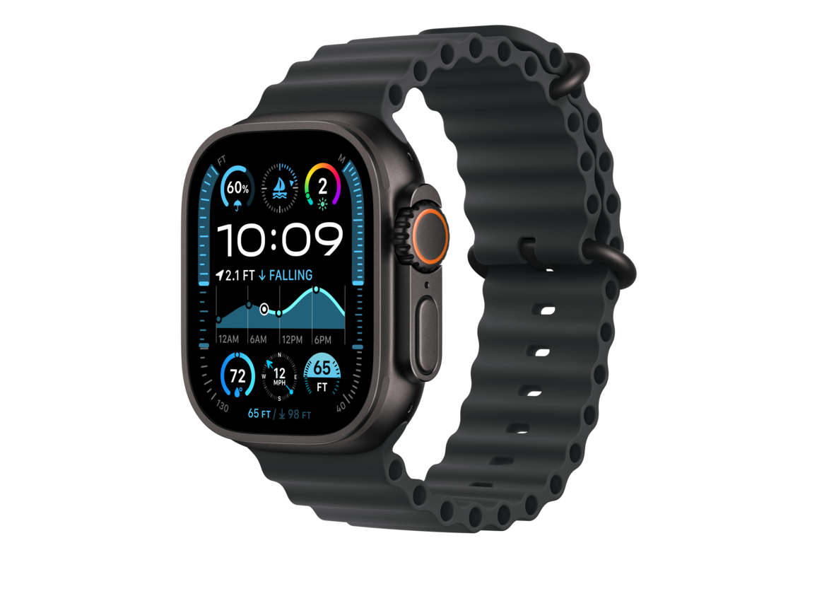 Apple Watch 49mm Verlängerung Ocean-Armband, schwarz - Gehäusefarbe schwarz