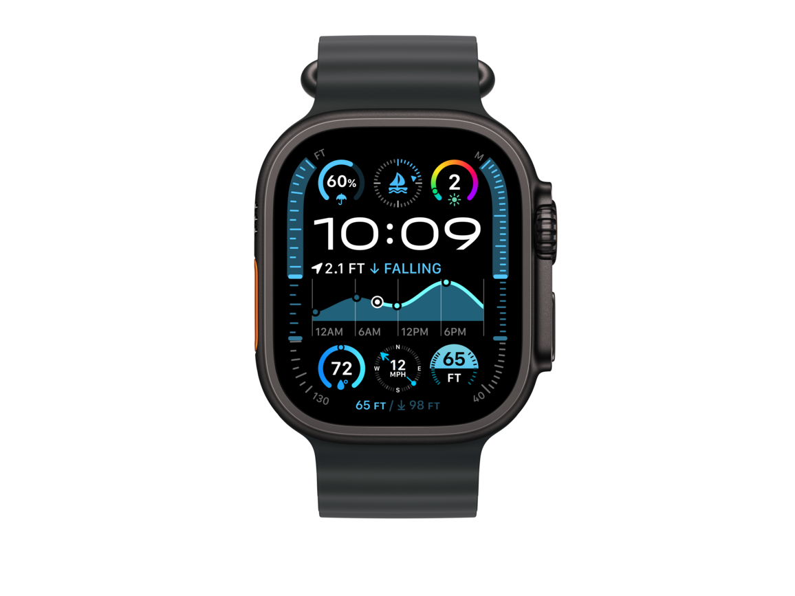 Apple Watch 49mm Verlängerung Ocean-Armband, schwarz - Gehäusefarbe schwarz