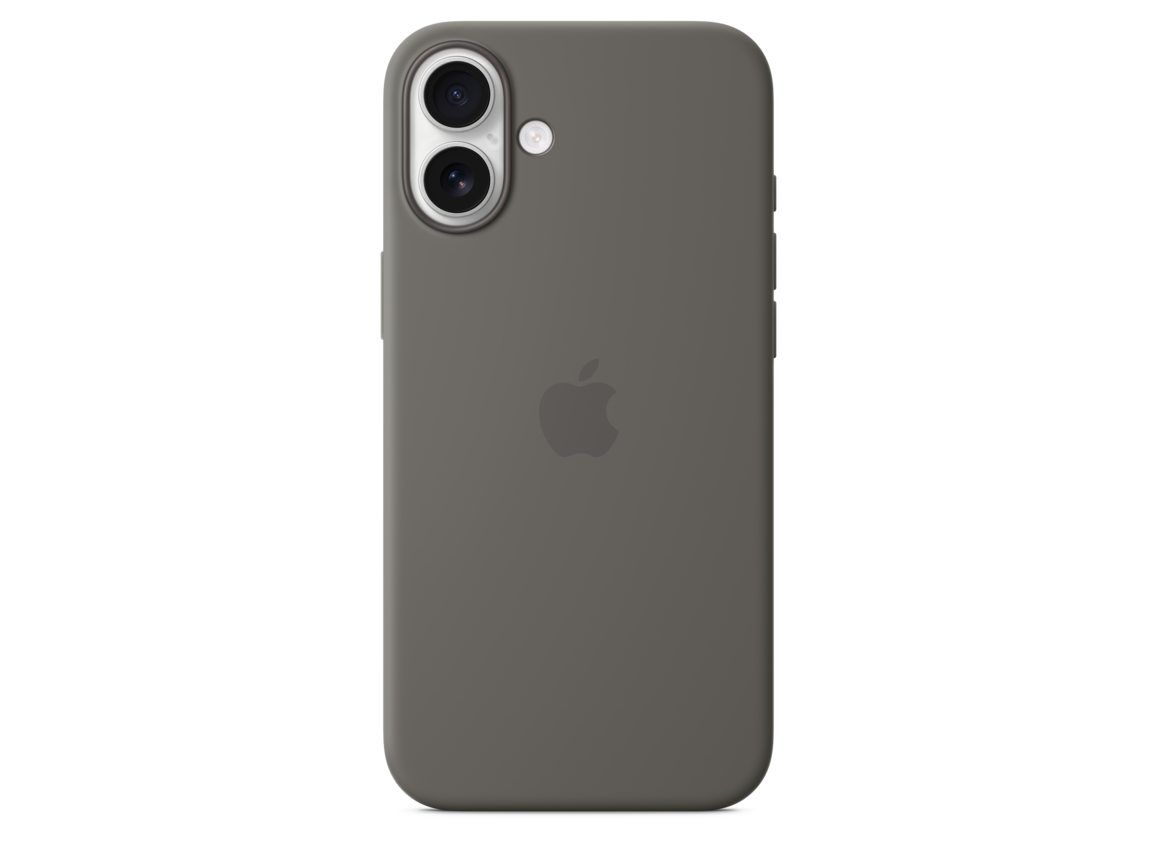 Apple iPhone 16 Plus Silikon Case mit MagSafe, steingrau