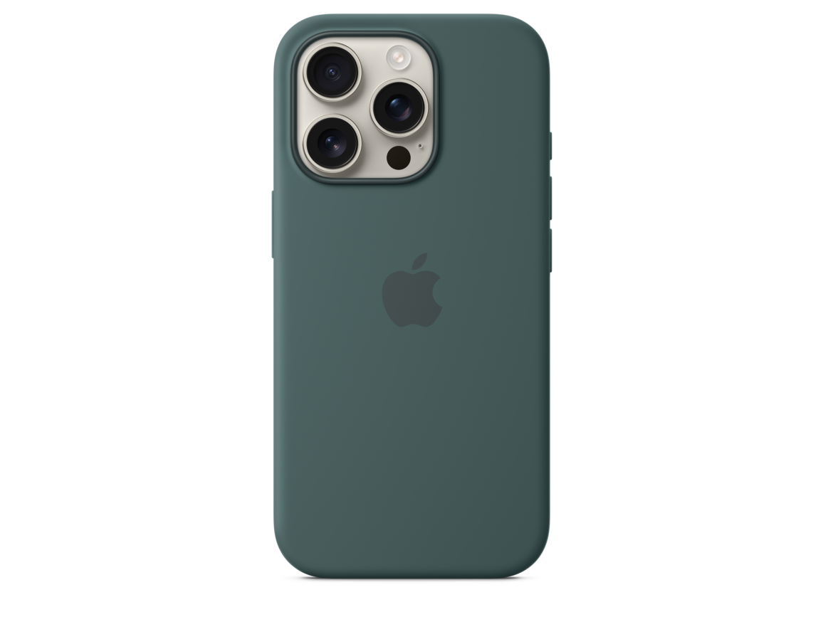 Apple iPhone 16 Pro Silikon Case mit MagSafe, seegrün