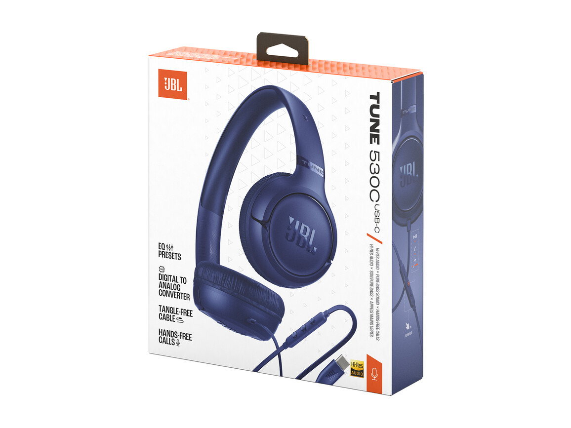 JBL TUNE530C, kabelgebundener On-Ear Kopfhörer, blau
