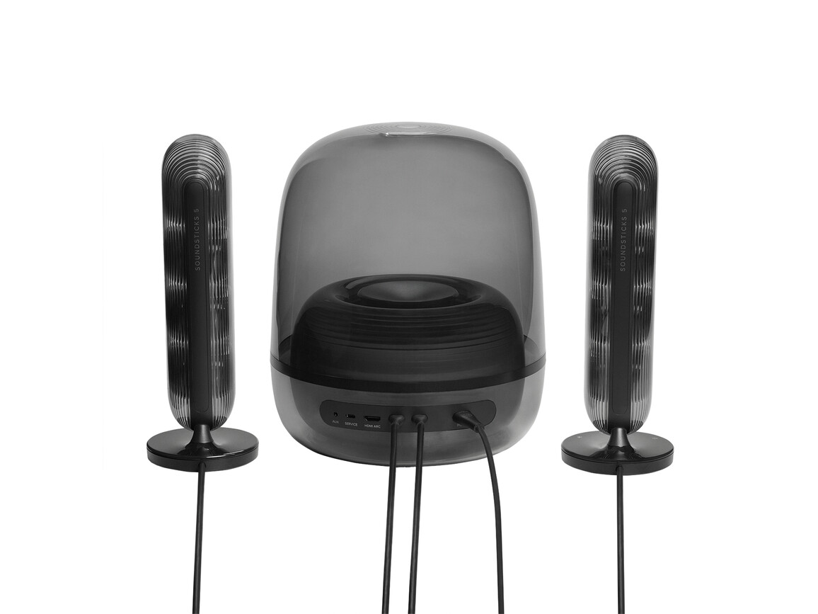 Harman/Kardon Soundsticks 5, 2.1-Kanal-Bluetooth-Lautsprecher mit HDMI und Beleuchtung, schwarz