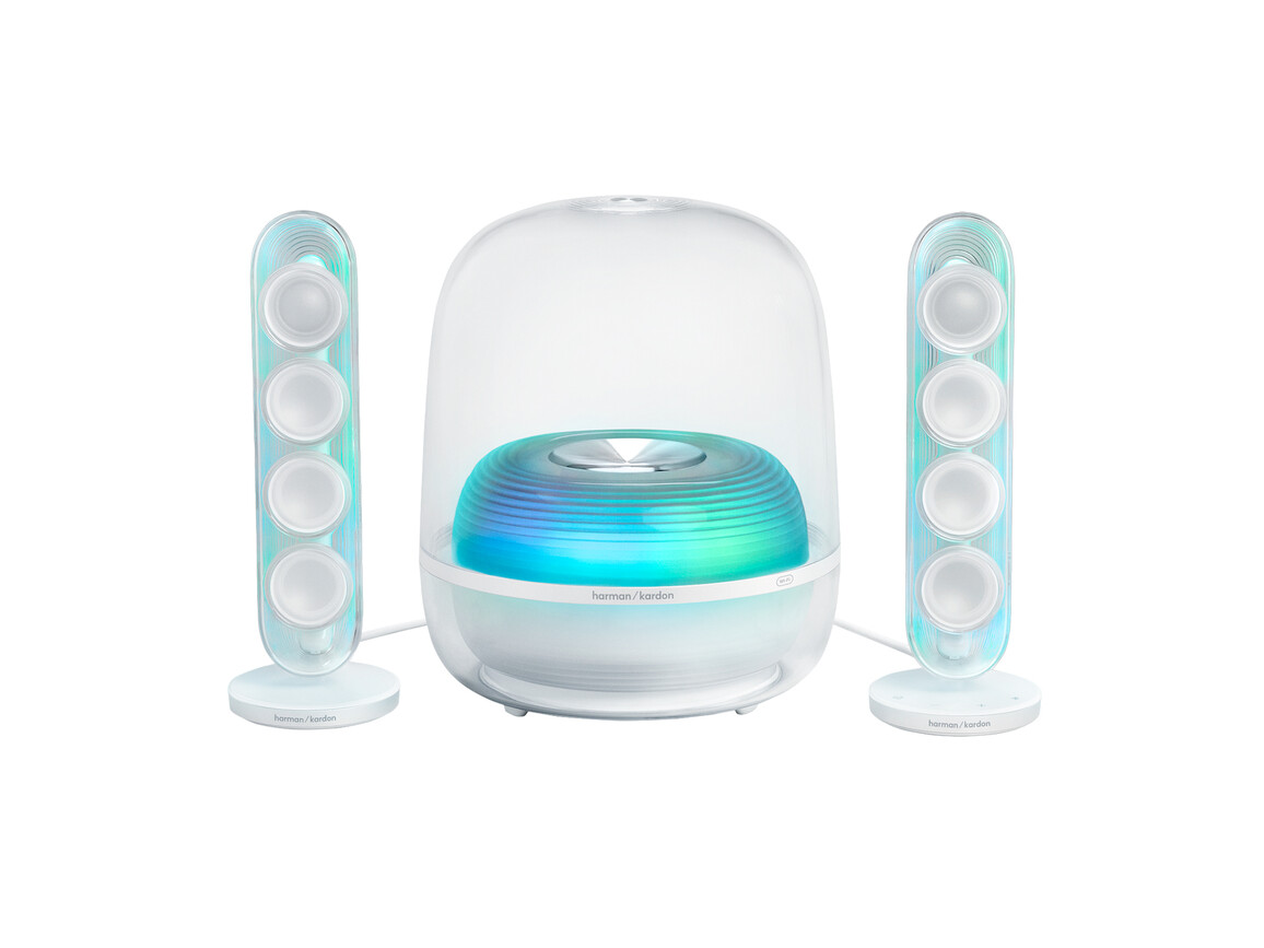 Harman/Kardon Soundsticks 5, 2.1-Kanal-Bluetooth-Lautsprecher mit HDMI und Beleuchtung, weiss