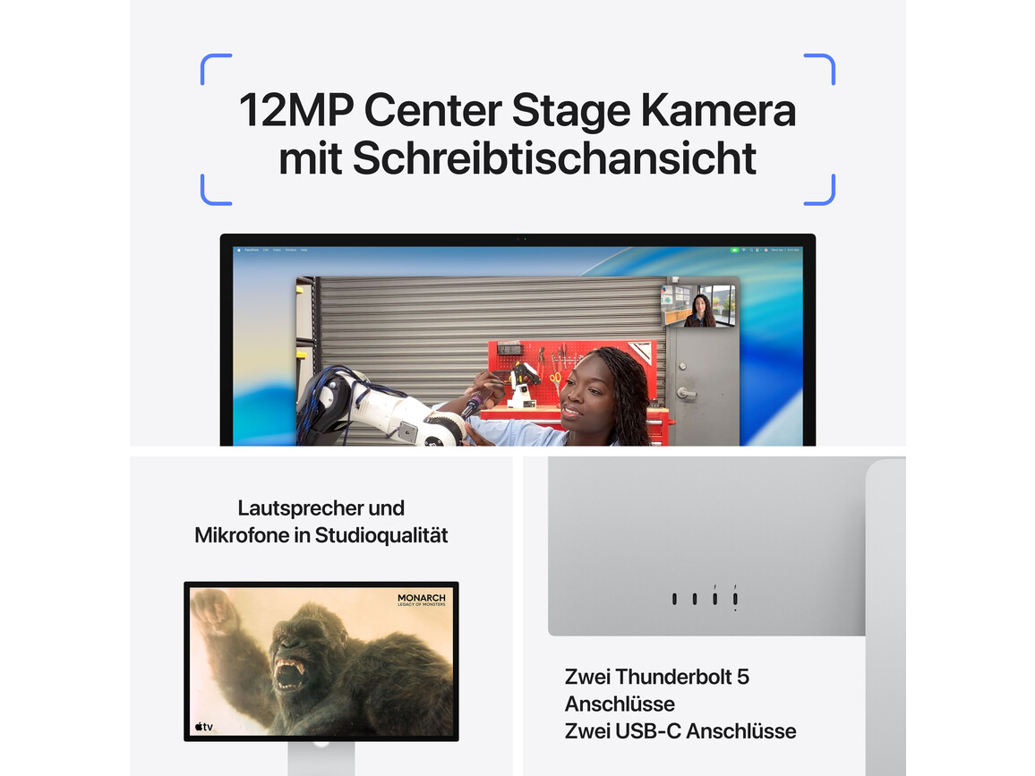 Studio Display – Standardglas – neigungs­- und höhen­verstellbarer Standfuß