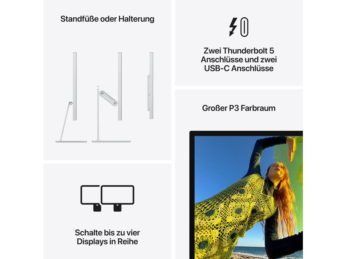 Studio Display – Standardglas – neigungs­- und höhen­verstellbarer Standfuß