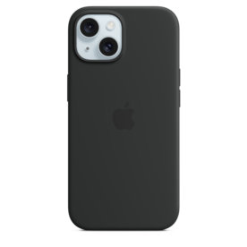 iPhone 15 Silikon Case mit MagSafe – Schwarz