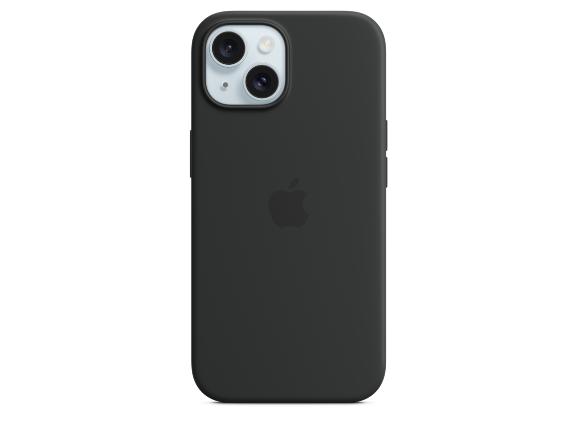 iPhone 15 Silikon Case mit MagSafe – Schwarz