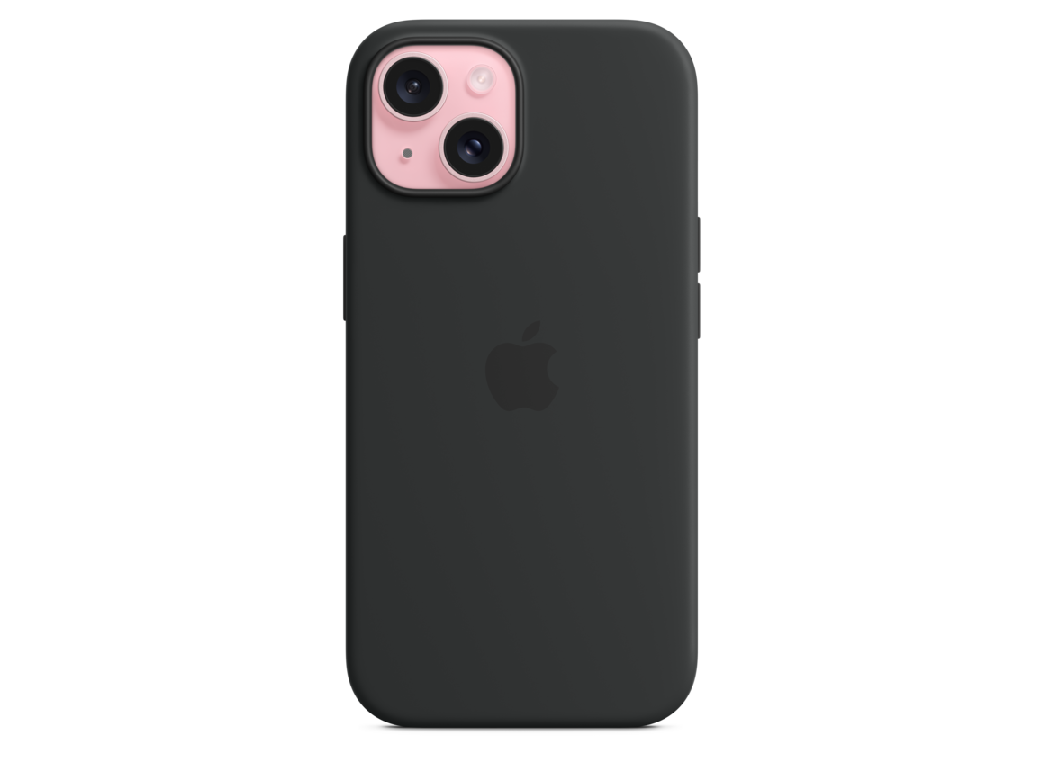 iPhone 15 Silikon Case mit MagSafe – Schwarz