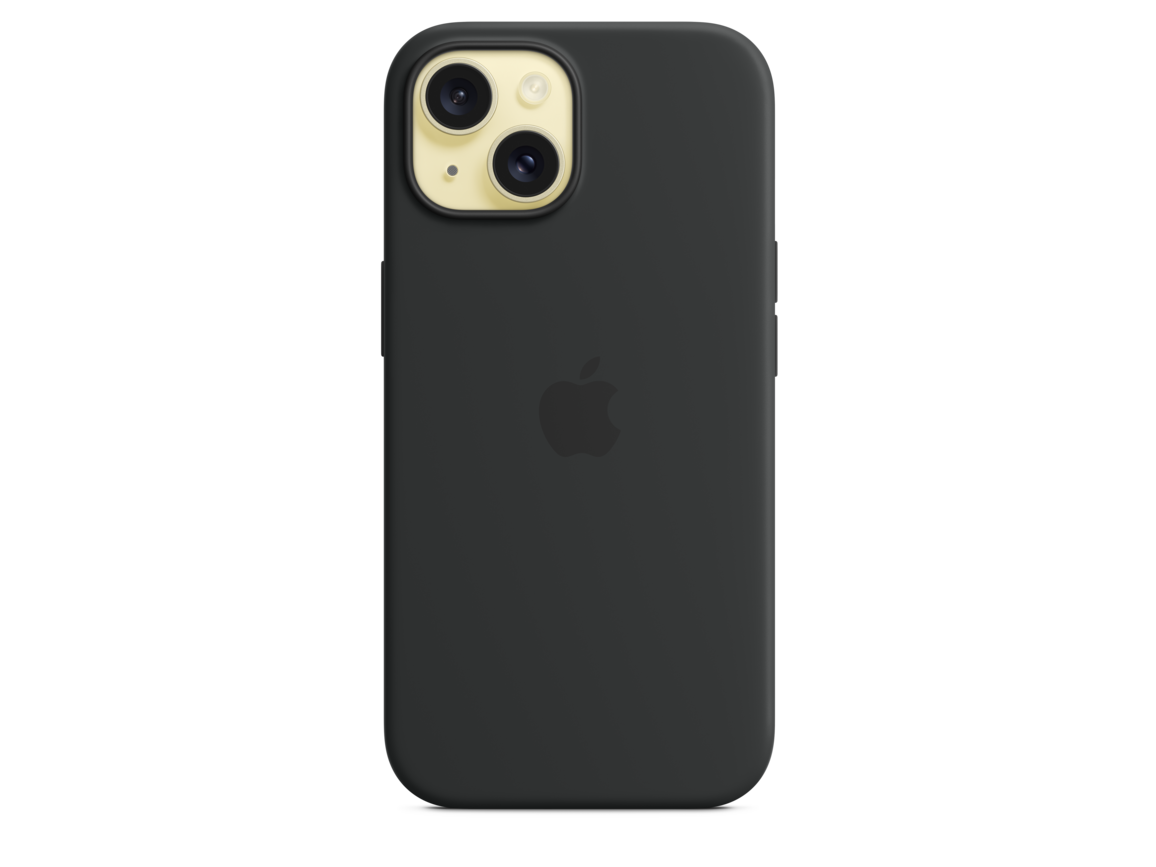 iPhone 15 Silikon Case mit MagSafe – Schwarz