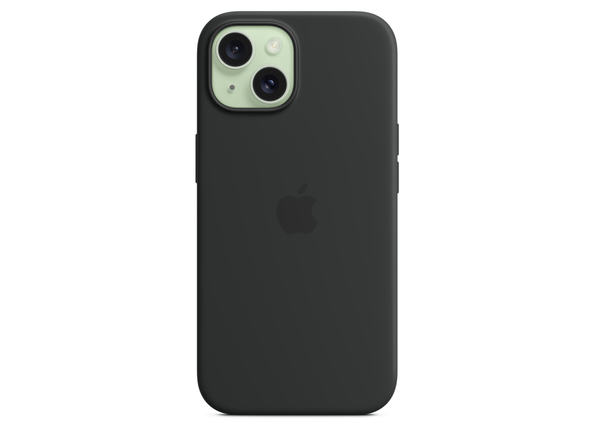 iPhone 15 Silikon Case mit MagSafe – Schwarz