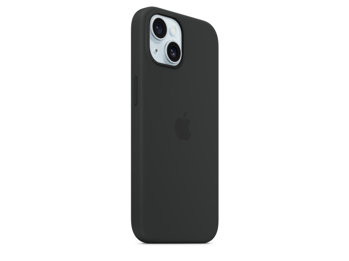 iPhone 15 Silikon Case mit MagSafe – Schwarz