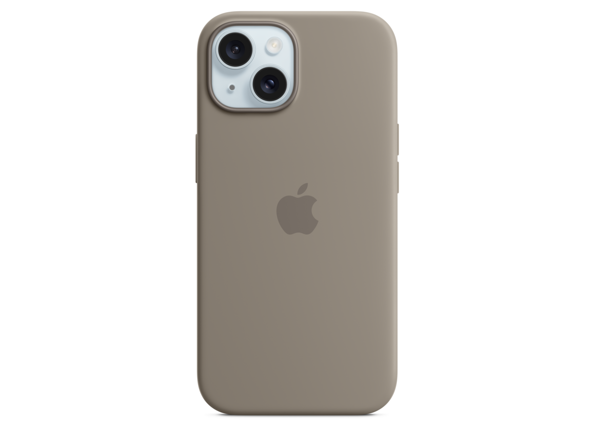iPhone 15 Silikon Case mit MagSafe – Tonbraun