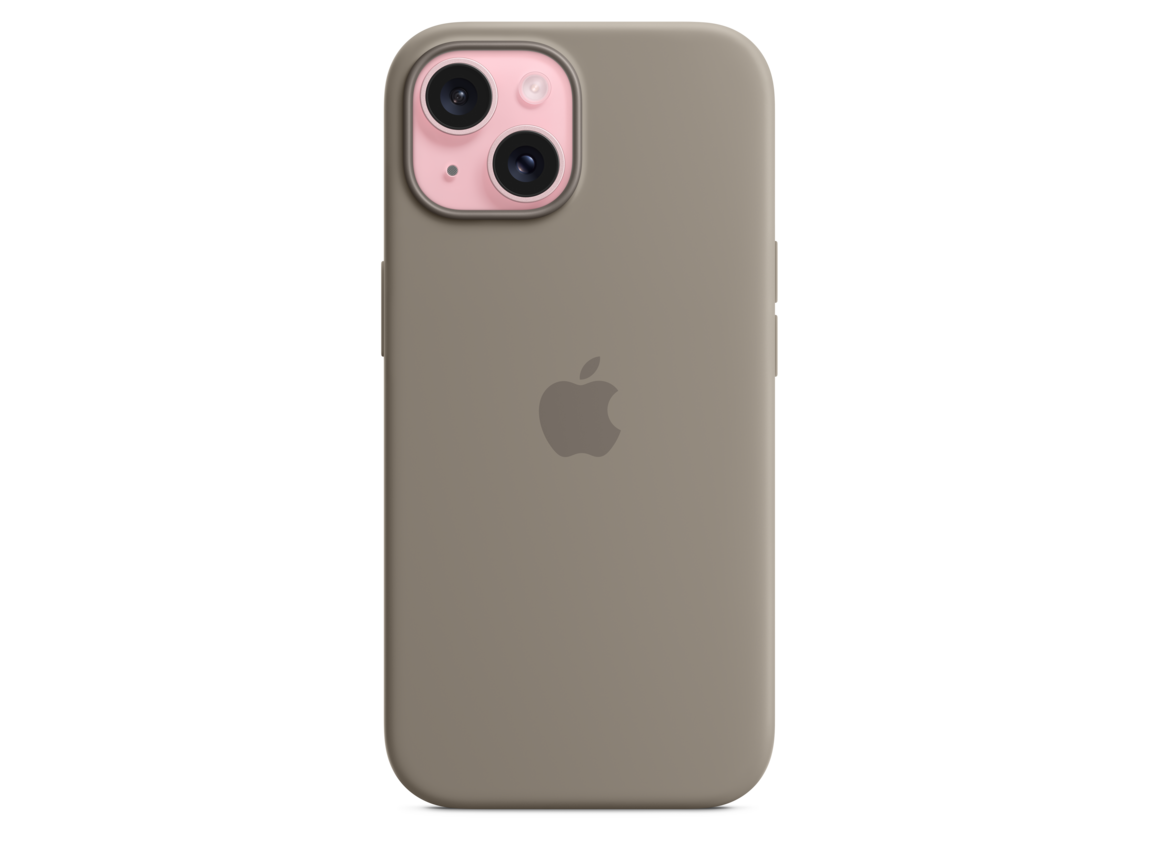 iPhone 15 Silikon Case mit MagSafe – Tonbraun