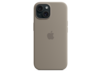 iPhone 15 Silikon Case mit MagSafe – Tonbraun