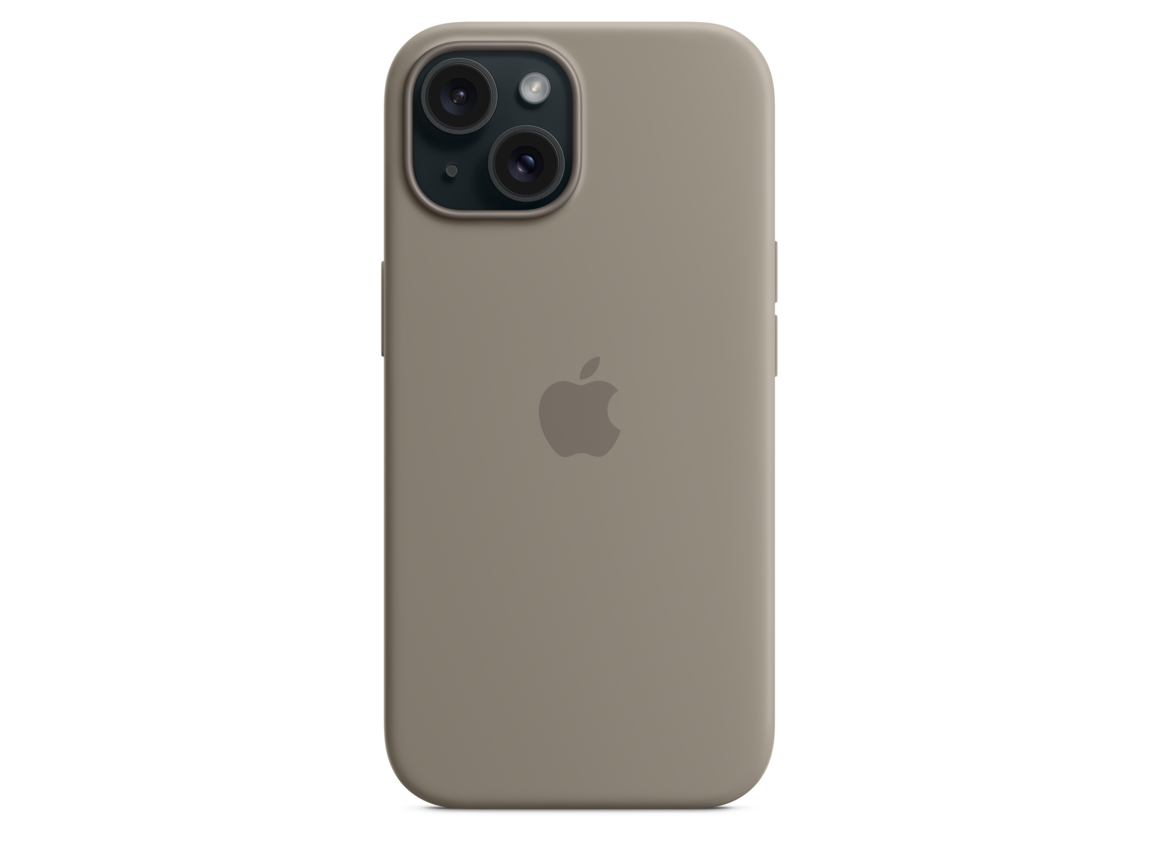 iPhone 15 Silikon Case mit MagSafe – Tonbraun