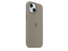 iPhone 15 Silikon Case mit MagSafe – Tonbraun