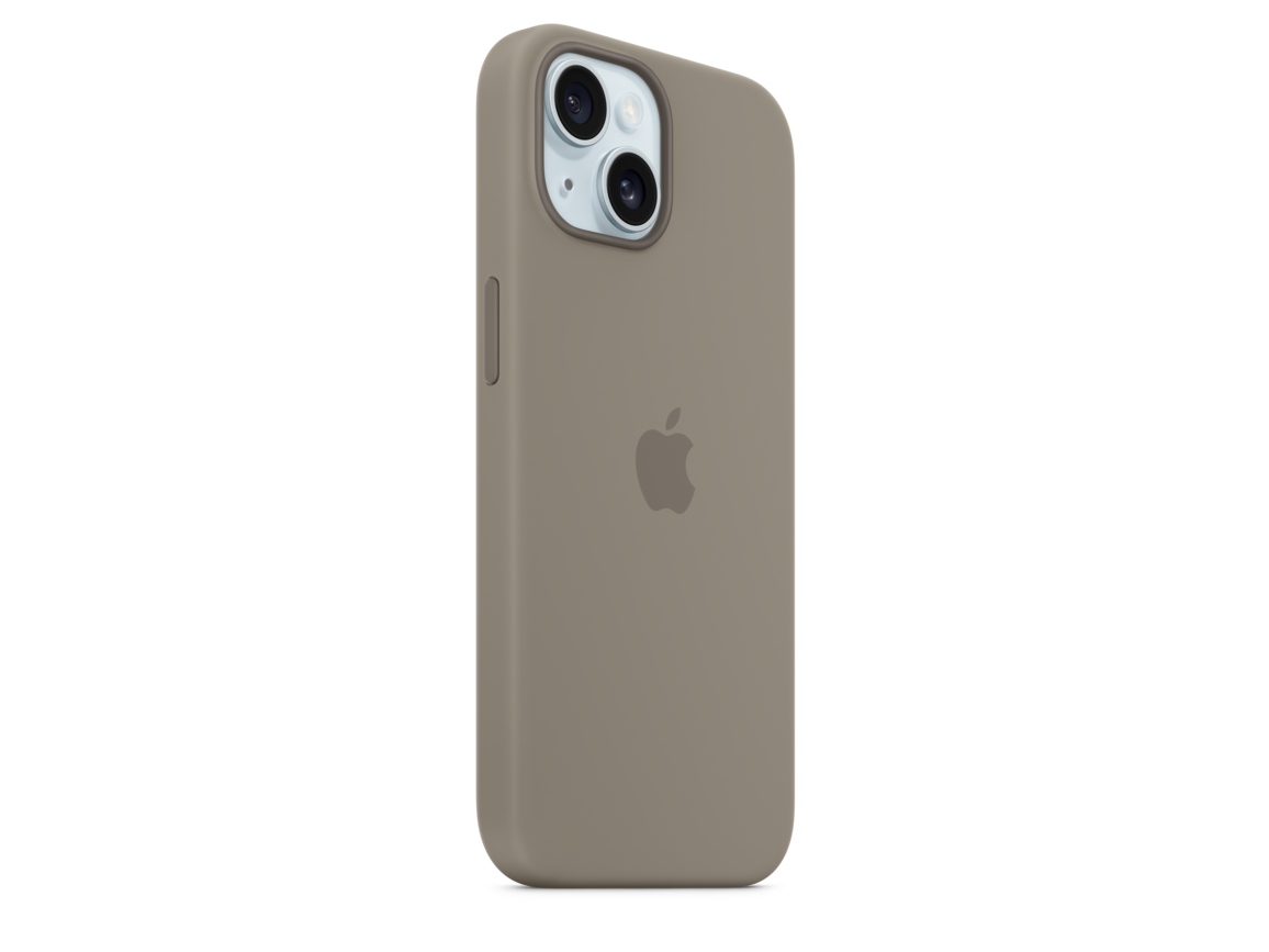 iPhone 15 Silikon Case mit MagSafe – Tonbraun