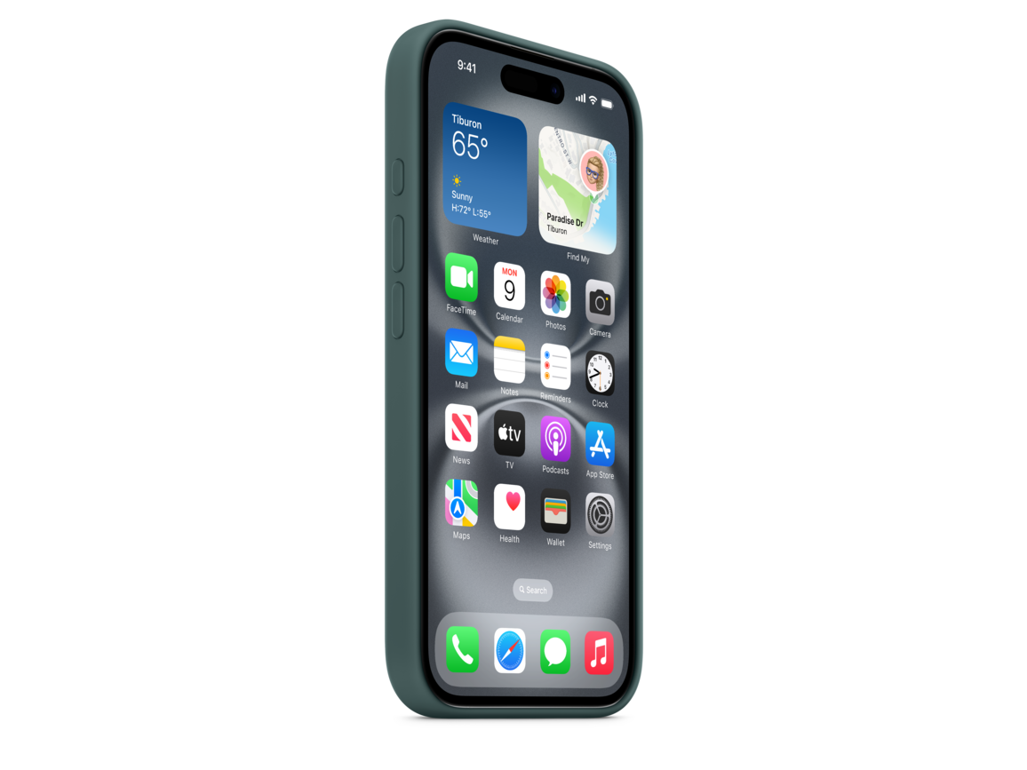 iPhone 16 Silikon Case mit MagSafe – Seegrün