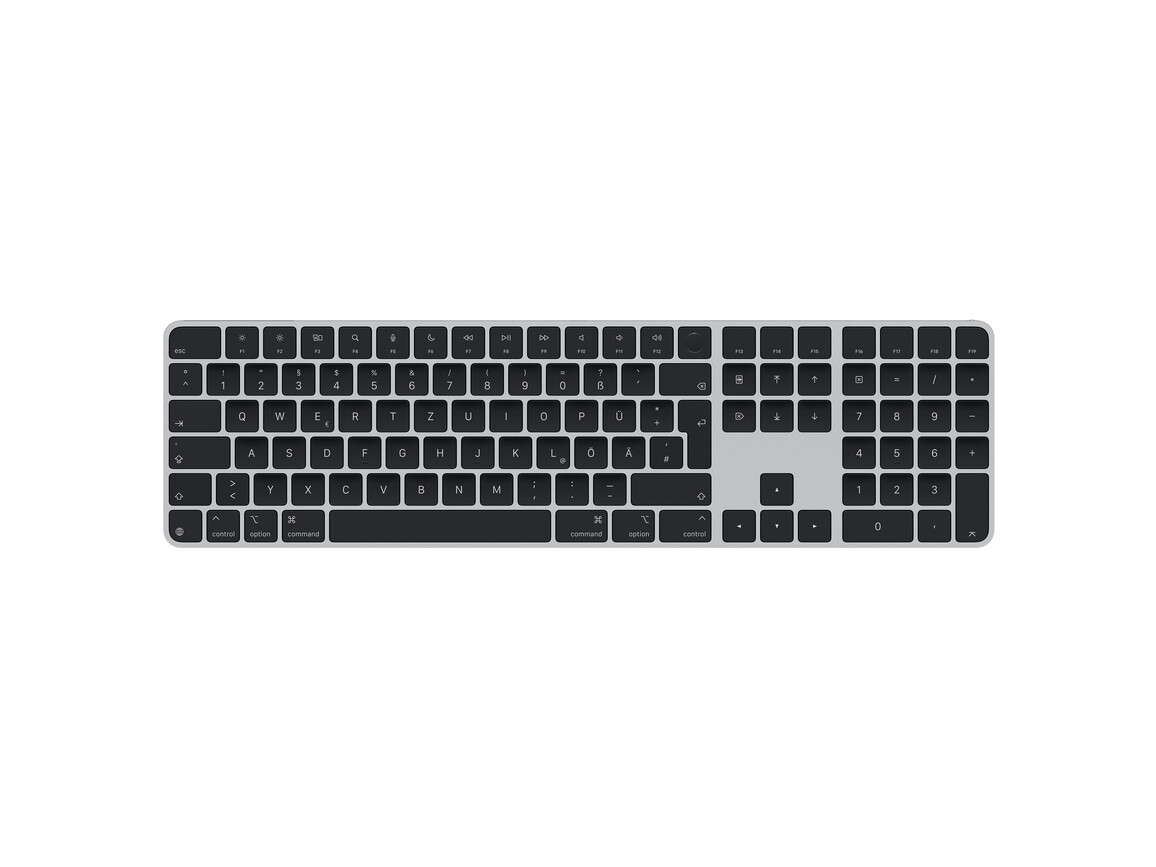Magic Keyboard mit Touch ID und Ziffernblock für Mac Modelle mit Apple Chip Chip – Deutsch – Schwarze Tasten Magic Keyboard mit Touch ID und Ziffernblock für Mac Modelle mit Apple Chip Chip – Deutsch – Schwarze Tasten