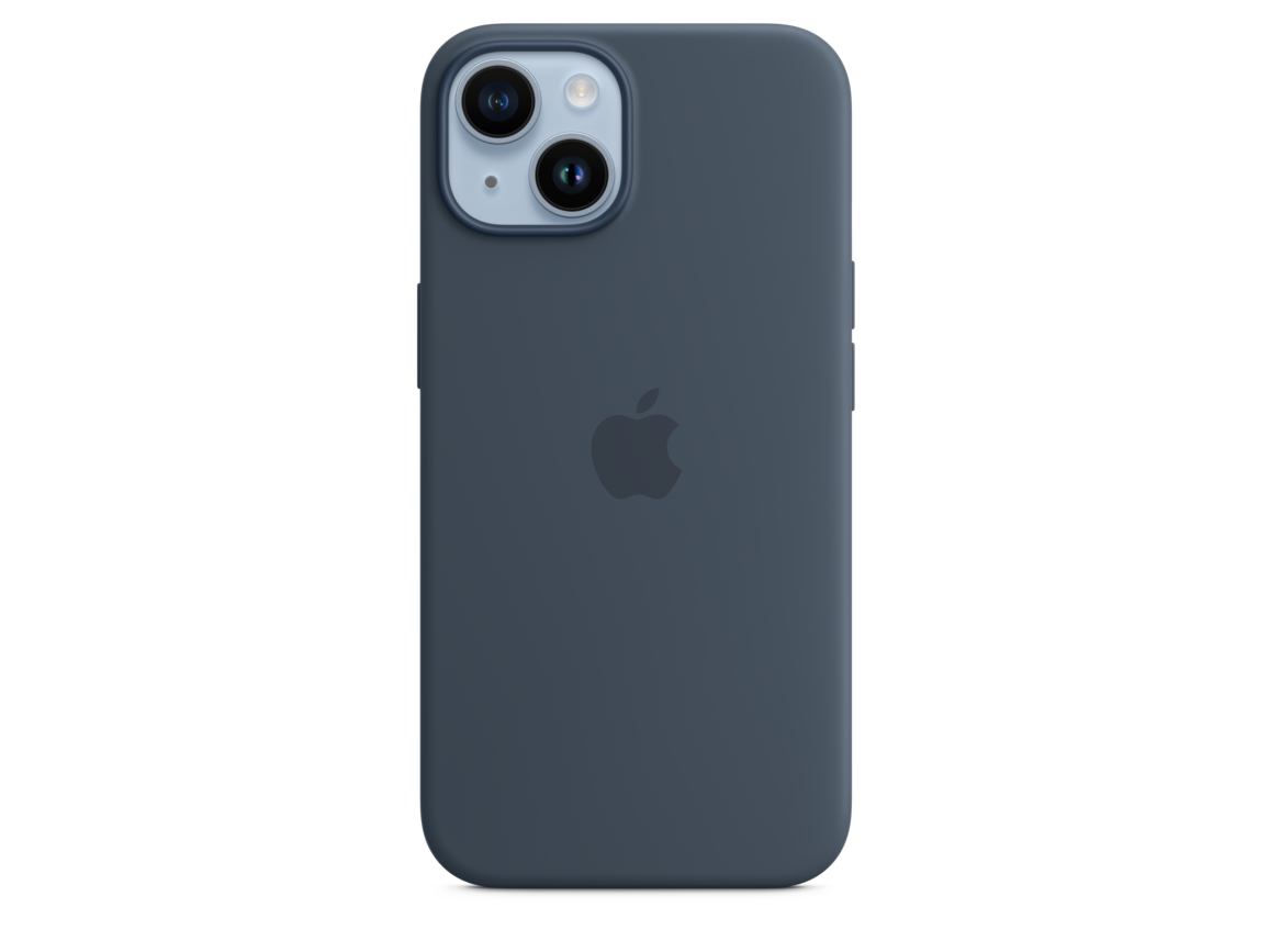 iPhone 14 Silikon Case mit MagSafe - Sturmblau