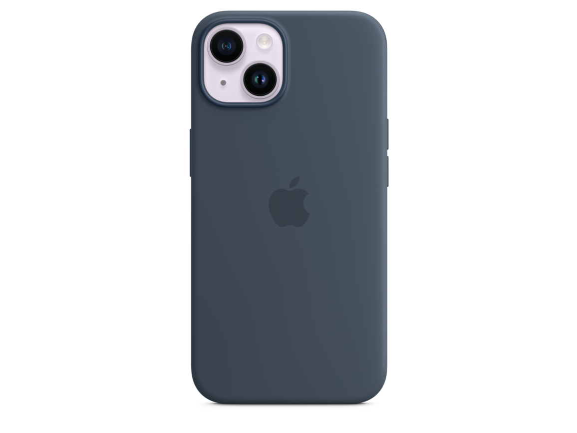 iPhone 14 Silikon Case mit MagSafe - Sturmblau