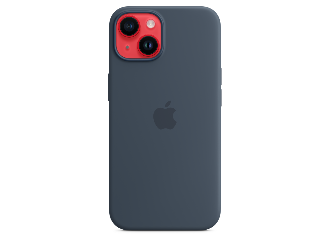 iPhone 14 Silikon Case mit MagSafe - Sturmblau